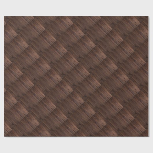 Rustige, donkerbruine houten flank landstijl cadeaupapier (Vlak)