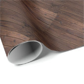 Rustige, donkerbruine houten flank landstijl cadeaupapier (Rol Hoek)