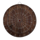 Rustige, donkerbruine houten flank landstijl dartbord (Voorkant)