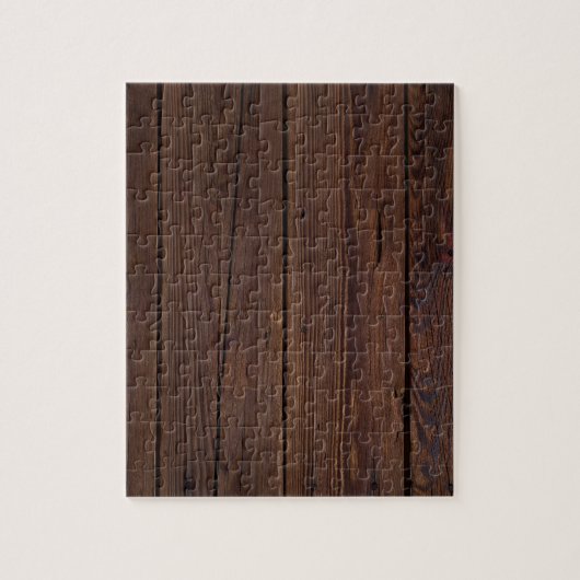 Rustige, donkerbruine houten flank landstijl legpuzzel (Verticaal)