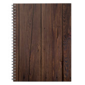 Rustige, donkerbruine houten flank landstijl notitieboek (Voorkant)
