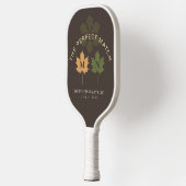 Rustige donkerbruine olijfgroene herfsttrouw pickleball paddle (Links)