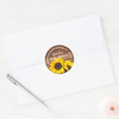 Rustige, donkere houtsbloem Dank je Baby shower Ronde Sticker (Envelop)
