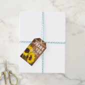 Rustige, donkere houtszonnebloemen Hartelijk dank Cadeaulabel (Met Touw)