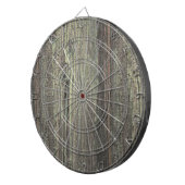 Rustige, donkere, weetherde houten achtergrond dartbord (Voorkant Rechts)