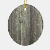 Rustige, donkere, weetherde houten achtergrond keramisch ornament (Links)