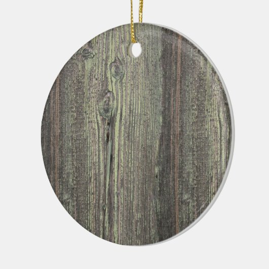 Rustige, donkere, weetherde houten achtergrond keramisch ornament (Links)