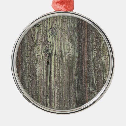 Rustige, donkere, weetherde houten achtergrond metalen ornament (Voorkant)