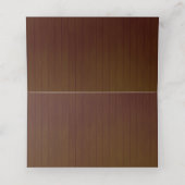 Rustige donkerkleurige houten geelbruidstabel plaatskaartje (Binnenkant ongevouwen)