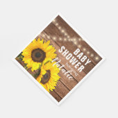 Rustige, donkerrode zonnebloempjes Baby shower Servet (Hoek)