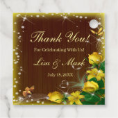 Rustige, donkerwitte bosvlinder bedankjes labels (Achterkant)