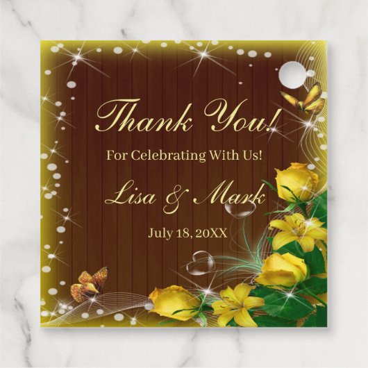 Rustige, donkerwitte bosvlinder bedankjes labels (Achterkant)