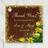 Rustige, donkerwitte bosvlinder bedankjes labels (Voorkant)