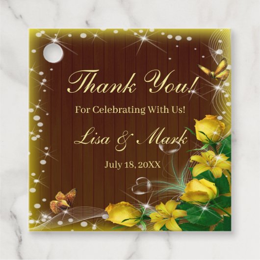 Rustige, donkerwitte bosvlinder bedankjes labels (Voorkant)