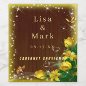 Rustige, donkerwitte bosvlinder wijn etiket (Enkel label)