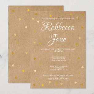 Rustige Doop Christening Gouden Harten Kaart