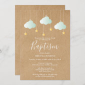 Rustige Doop Namensgeving Twinkelende Sterren Kaart (Voorkant / Achterkant)