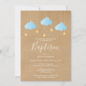 Rustige doopfeest uitnodiging voor baby jongen met (Voorkant)