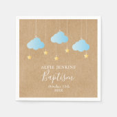 Rustige doopfeest uitnodiging voor baby jongen met servet (Voorkant)