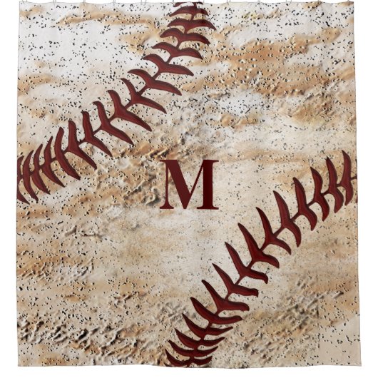 Rustige douchegordijn met monogram voor mannen (Voorkant)