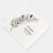 Rustige, draaiende staart met zwarte witte en goud servet (Hoek)