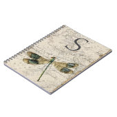 Rustige  dragonfly-monogram notitieboek (Linkerzijde)