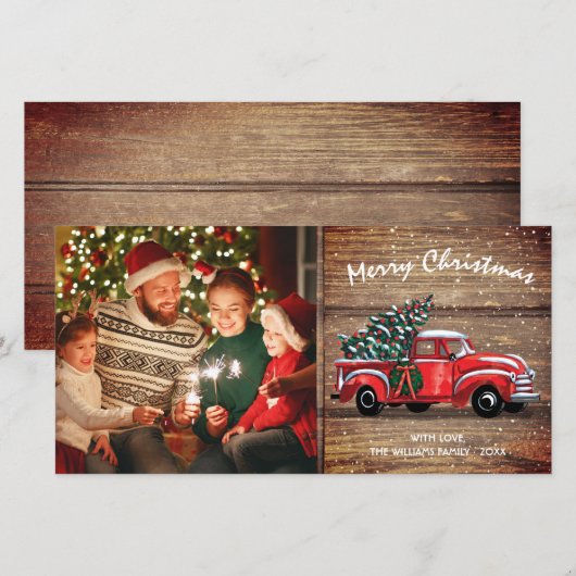 Rustige  driekwartsfoto 8x4 feestdagenkaart (Voorkant / Achterkant)