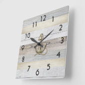 Rustige Driftwood Anchor Square wandklok (Hoek)