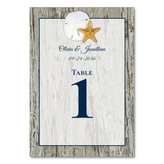 Rustige driftwood Beach Sand Dollar Wedding Kaart (Achterkant)