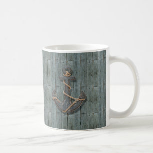 Rustige driftwood Blauwgroen Beach Wood nautisch a Koffiemok