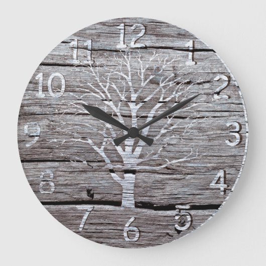 Rustige Driftwood Clock Artwork Grote Klok (Voorkant)