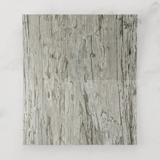 Rustige driftwood en dollair huwelijk plaatskaartje (Binnenkant ongevouwen)