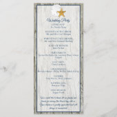 Rustige driftwood en dollaire bruiloft programmakaart (Achterkant)