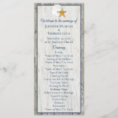 Rustige driftwood en dollaire bruiloft programmakaart (Voorkant)