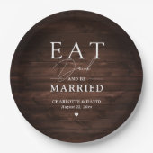 Rustige Drink van Barn Wood en gehuwd Papieren Bordje (Voorkant)