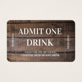 Rustige Drink Voucher Wedding Drink Ticket Visitekaartje