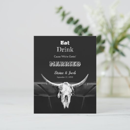 Rustige Drink Zwarte Begroting Gehuwde Bull Skull (Staand voorkant)