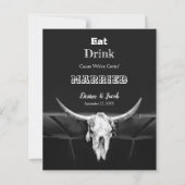 Rustige Drink Zwarte Begroting Gehuwde Bull Skull (Voorkant)