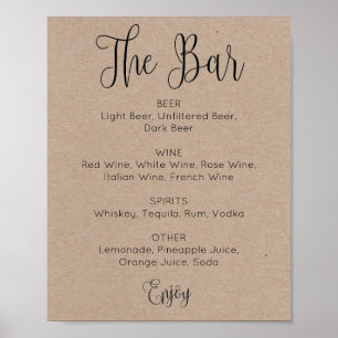 Rustige drinken met eenvoudige trouwalcohol poster