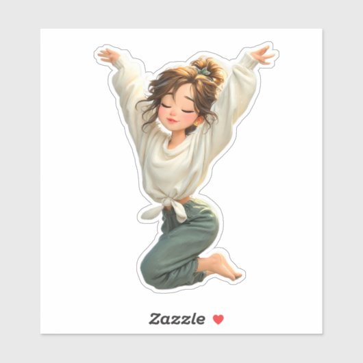 Rustige Droommeisje – Premium Kunststicker Sticker (Vel)