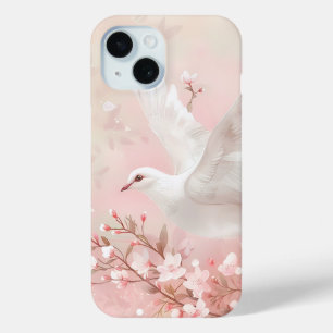 Rustige Duif met Bloesems Waterverf Telefoonhoes iPhone 15 Case