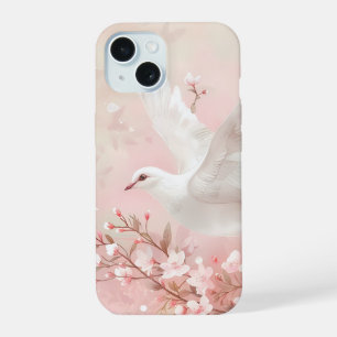 Rustige Duif met Bloesems Waterverf Telefoonhoes iPhone 15 Case