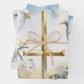 Rustige Duiven en Kruisen Gift Wrap Inpakpapier Vel (In situ)