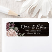 Rustige Dusty Roos Flowers Hout Etiket (Insitu)