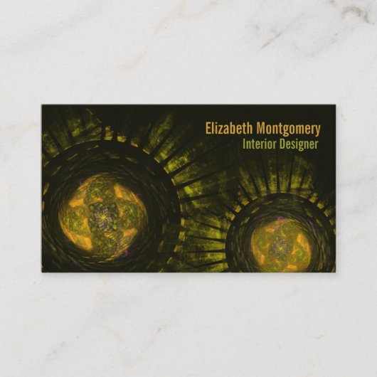 Rustige Earth Tone Global Rays Abstract Visitekaartje (Voorkant)