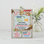 Rustige eekhoorns tweeling babydouches kaart (Staand voorkant)