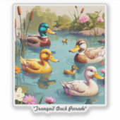 "Rustige eenden in vijver" Sticker (Voorkant)