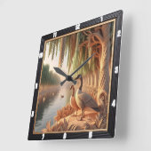 rustige eendenrivier vierkante klok (Hoek)