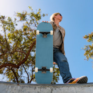 Rustige & eenvoudige blauwe linnen gestructureerde persoonlijk skateboard