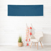 Rustige & eenvoudige Blauwe linnen gestructureerde Spandoek (Insitu)